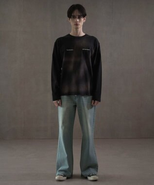 WEGO ボタンフライローライズフレアデニム デニム淡加工色