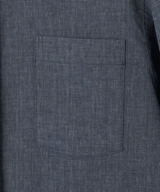 自由区 L 【セットアップ対応】ソフトリネンダンガリー シャツ ネイビー