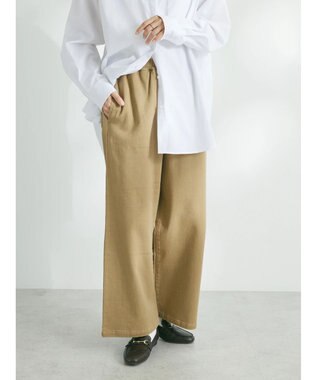 CRAFT STANDARD BOUTIQUE 裏起毛ツイルワイドパンツ Beige