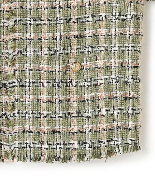 BEIGE， BERYL / ファンシーツイードノーカラージャケット Khaki Mix