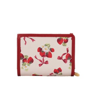 Maison de FLEUR いちご柄ウォレット Red
