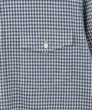 J.PRESS MEN 【KING SIZE】ギンガムチェック コットンネルジャージシャツ ネイビー系3