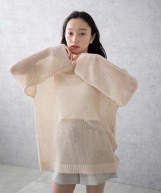 WEGO スターメッシュニットプルオーバー ホワイトアイボリー