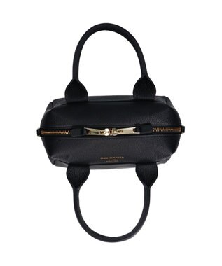 INTER-CHAUSSURES 【CHRISTIAN VILLA】ベーシックレザーハンドバッグ ブラック