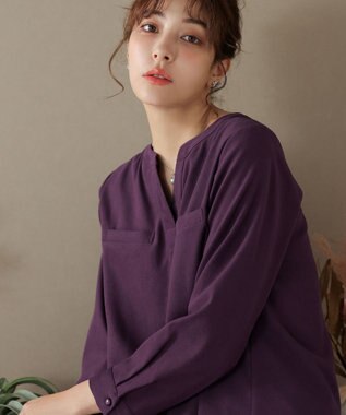 Tiaclasse L 【洗える】スエード調チュニック パープル