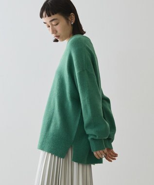 AMERICAN HOLIC カーブネックニットプルオーバー Green