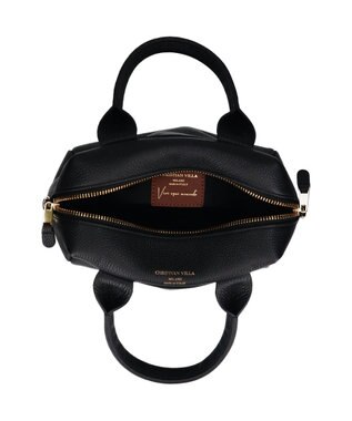 INTER-CHAUSSURES 【CHRISTIAN VILLA】ベーシックレザーハンドバッグ ブラック