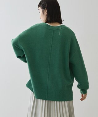 AMERICAN HOLIC カーブネックニットプルオーバー Green