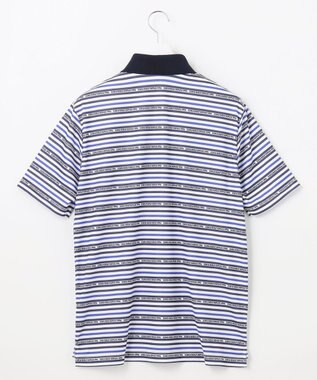 23区GOLF 【MEN】【吸水速乾・UVケア】ボーダーロゴ 半袖シャツ ネイビー系1