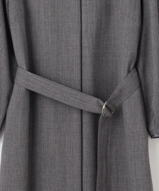 自由区 S 【洗える】ウールミックスストレッチツイル ワンピース ライトグレー系