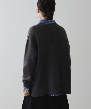 AMERICAN HOLIC カーブネックニットプルオーバー Charcoal Gray