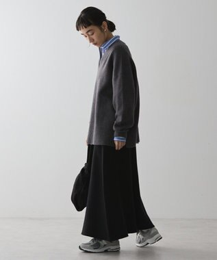 AMERICAN HOLIC カーブネックニットプルオーバー Charcoal Gray