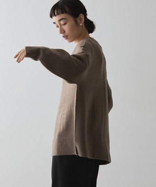 AMERICAN HOLIC カーブネックニットプルオーバー Mocha