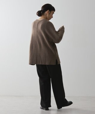 AMERICAN HOLIC カーブネックニットプルオーバー Mocha