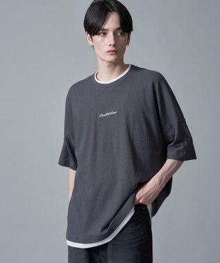 WEGO フクレジャガードフェイクレイヤードT（SS） ブラック中濃色