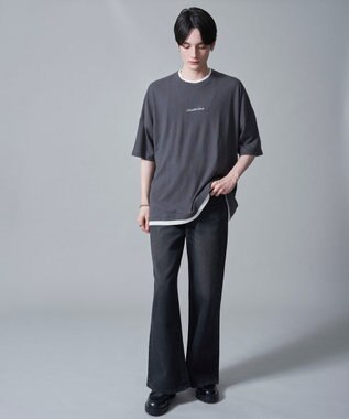 WEGO フクレジャガードフェイクレイヤードT（SS） ブラック中濃色