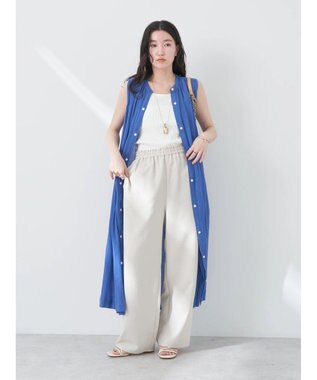 earth music&ecology ノースリーブギャザーワンピース Blue