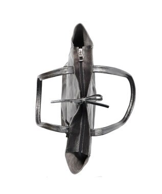 INTER-CHAUSSURES 【ANDREA CARDONE ITALI】メタリックレザートートバッグ グレー