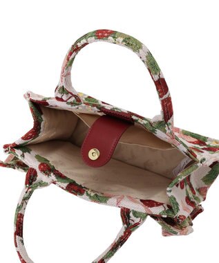 Maison de FLEUR いちごゴブランフロントフリルバッグ Red