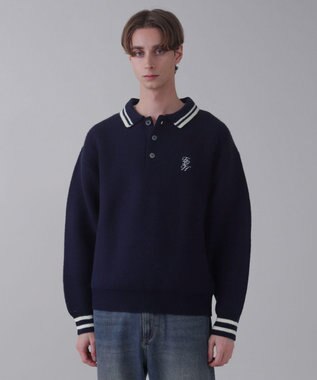 WEGO 【ユニセックス着用ITEM】ワンポイント刺繍ニットポロ