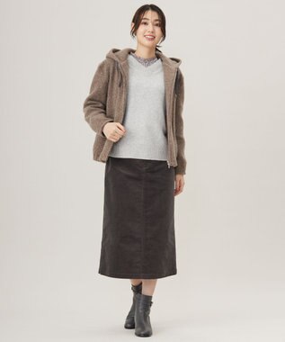 J.PRESS LADIES 【WEB限定カラーあり】パイルジャージー ジップアップ パーカー 【WEB限定】モカ系