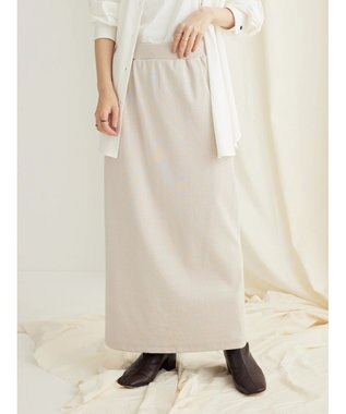 CRAFT STANDARD BOUTIQUE リブロングスカート Gray Beige