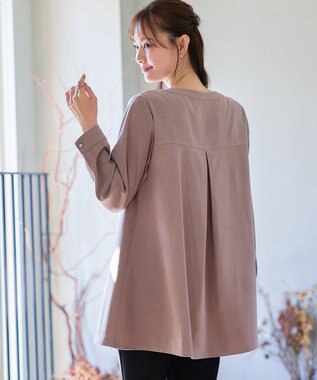 Tiaclasse L 【洗える】スエード調チュニック ピンクベージュ