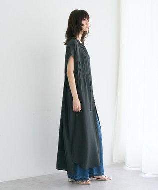 YECCA VECCA ミリタリースキッパーシャツワンピース Charcoal Gray