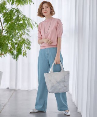 23区 L 【Oggi4月号掲載/洗える】23区DENIM ライトダンガリー ワイドパンツ ライトインディゴ