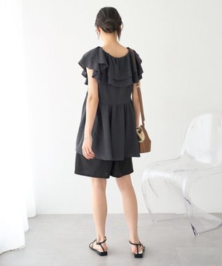earth music&ecology ラッフルフリルワンピース Charcoal Gray