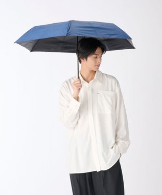 MOONBAT 【遮光100％/３秒で折りたためる日傘】晴雨兼用 折りたたみ傘 ウラワザ ディープブルー