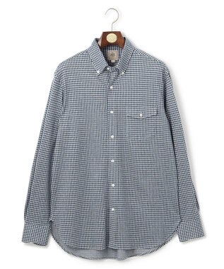 J.PRESS MEN 【KING SIZE】ギンガムチェック コットンネルジャージシャツ ネイビー系3