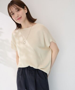 ANY 【新色追加/14色展開】アクリルガーターフレンチスリーブニット エクリュ