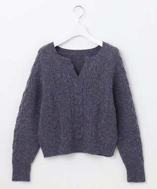 Feroux 【セットアイテム】ケーブルニット セットアップ ネイビー系