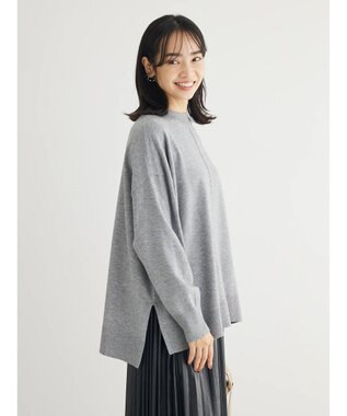 Green Parks もちやわ　モックネックプルオーバー Gray Mixture