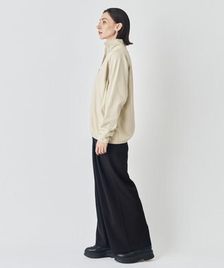 UNFILO MENS 【男女兼用】ナイロン裏毛 ハーフジップ ベージュ