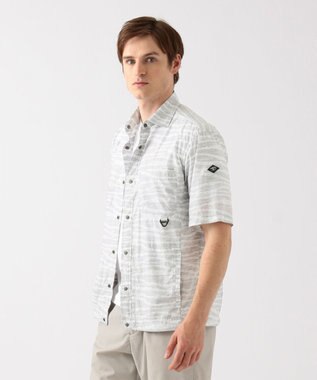 JOSEPH ABBOUD MOUNTAIN エンボスサファリカモ 半袖シャツ グレー系5