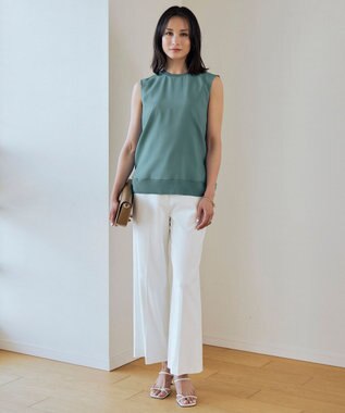 ICB 【洗える】 シェルタリングドライオックス ワイドパンツ オフホワイト系