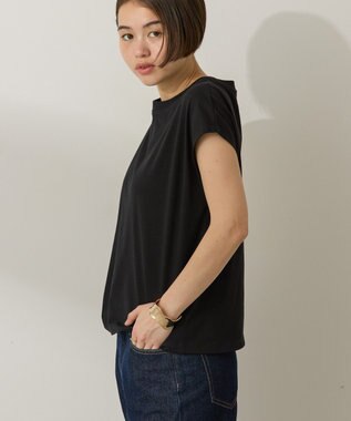 AMERICAN HOLIC きれいめフレンチスリーブコットンプルオーバー Black