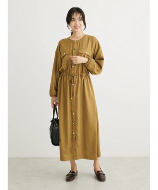 Green Parks ・ＥＬＥＮＣＡＲＥ　ＤＵＥ　イロイロ釦ドロストワンピース Yellow