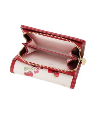 Maison de FLEUR いちご柄ウォレット Red