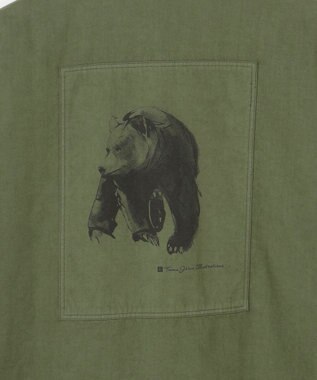 JOSEPH ABBOUD MOUNTAIN 【テーム・ヤルヴィコラボ・サスティナブル】コットンテンセルツイルバックプリント シャツ カーキ系