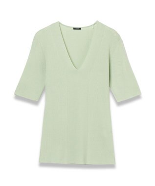 JOSEPH 【洗える】ファインリブメリノ　ショートスリーブニット Matcha