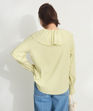 CRAFT STANDARD BOUTIQUE ビッグ襟フリルブラウス Green