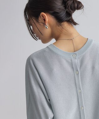 組曲 【前後着用可】ドルマンスリーブライトラメ ニット シルバーブルー系