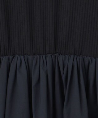 ICB L 【WEB限定・洗える】 リブコンビタイプライター ワンピース ネイビー系