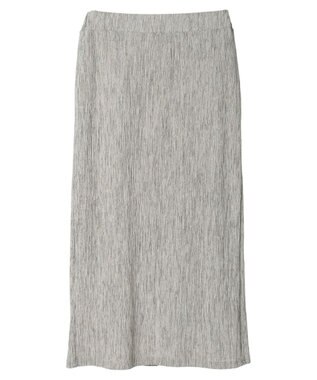 Green Parks メランジプリーツＩラインスカート Gray Beige