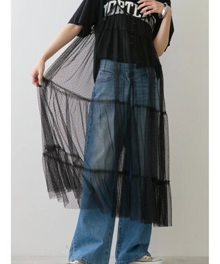 AMERICAN HOLIC チュールキャミワンピース Black