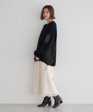 YECCA VECCA レースナロースカート Ivory