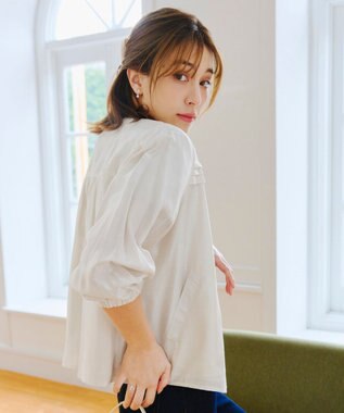 Tiaclasse 【洗える】 シアーピンタックブルゾン エクリュ